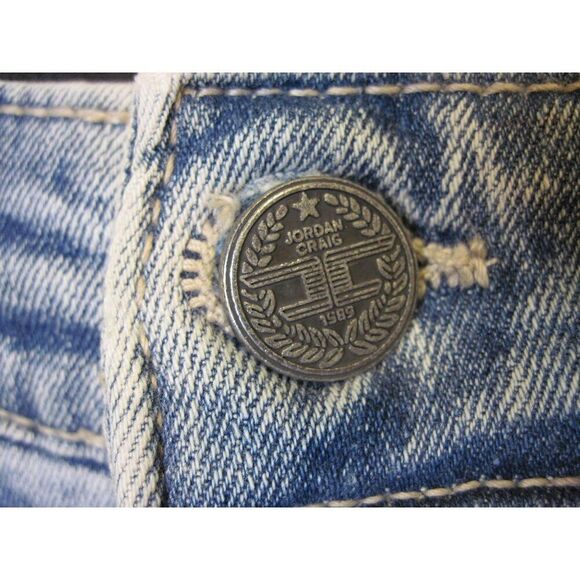 Jordan Craig‎ Legacy Edition Mens Distressed Denim Shorts Red Splatter size 44 - Picture 12 of 13